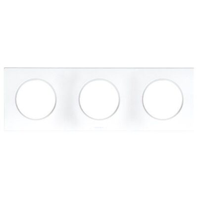 Plaque triple blanc - 3 postes - Entraxe 71mm - Blanc - 60298