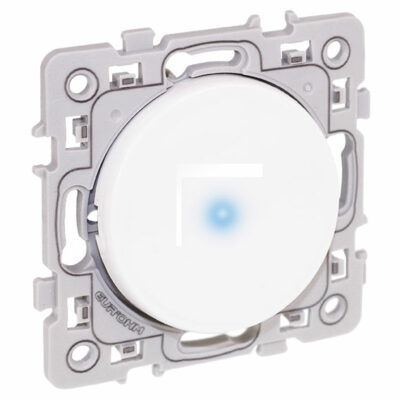 Bouton poussoir lumineux 1 poste Square - 10AX - 250V - Blanc - 60205