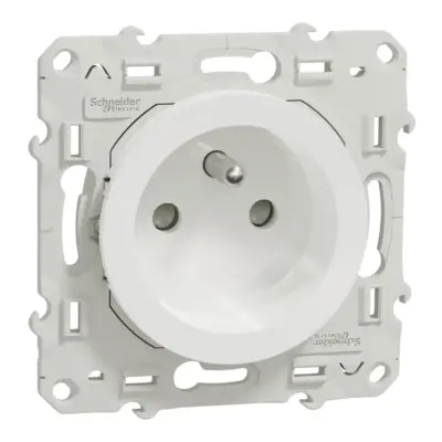 SCHNEIDER Prise courant Odace 2P+T blanc - S520059