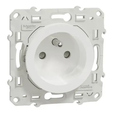 SCHNEIDER Prise courant Odace 2P+T blanc - S520059