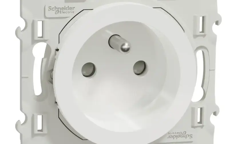 SCHNEIDER Prise courant Odace 2P+T blanc - S520059