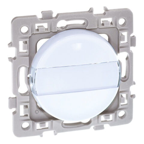 Bouton poussoir porte-étiquette 1 poste Square - 10AX - 250V - Blanc - 60206