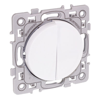 Va-et-vient + bouton poussoir Square 1 poste - Blanc - 60216