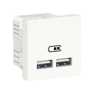 Schneider Prise d'alimentation USB TypeA Unica - Type A - Blanc -NU341818