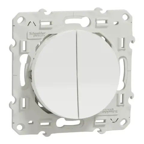 SCHNEIDER Odace Interrupteur va-vient + poussoir blanc - S520285