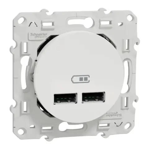 Odace - double chargeur USB 2.1 A - blanc