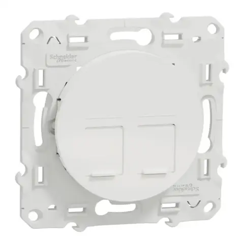 Schneider Odace prise multimédia double RJ45 grade 1 - blanc - S520485