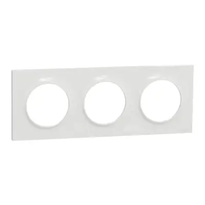 Odace 2011 Styl - plaque 3 postes H/V entraxe 71mm blanc