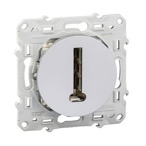 SCHNEIDER Odace Prise téléphone en T 8 contacts alu - S530496