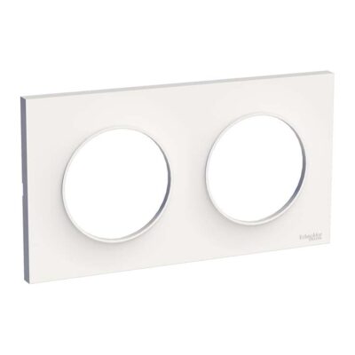SCHNEIDER Plaque 2 postes blanc - Odace Styl- S520704