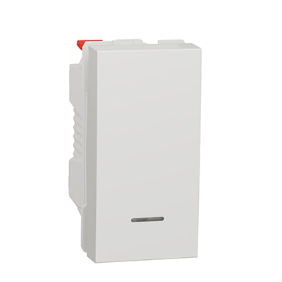 Schneider Bouton-poussoir Blanc avec voyant NO Unica -NU310618N