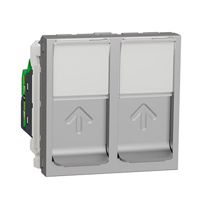 Schneider Double prise RJ45 Aluminium Unica Cat.6 STP - 2m -SNU342630