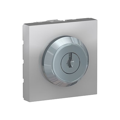 Schneider Interrupteur à clé Aluminium Unica - Poussoir - 10A -NU373130