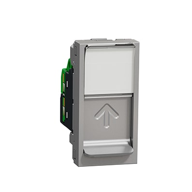 Schneider Prise RJ45 Aluminium Unica - Cat.6 STP - 1 module -NU341630