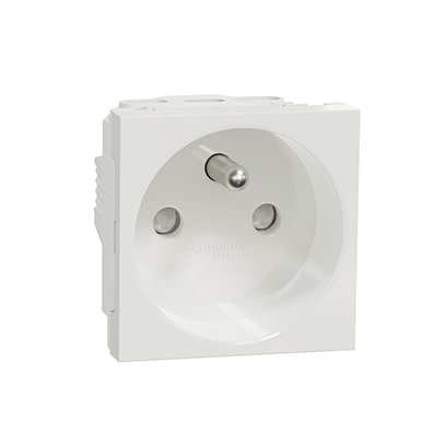 Schneider Prise de courant 2P+T 90° Blanc -16A - Unica - NU303918