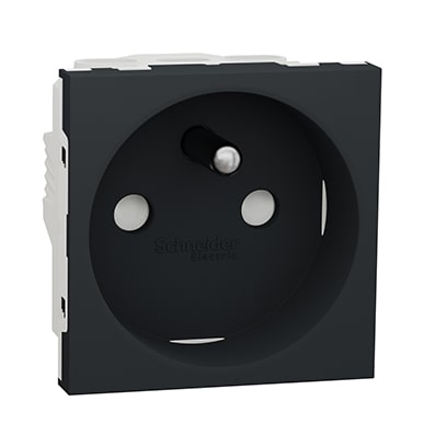 Schneider Prise de courant 2P+T Anthracite 90°-16A -NU303954