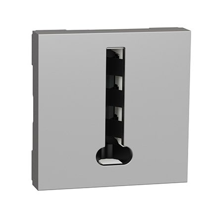 Schneider Prise téléphonique Unica - 2 modules - Alu -NU349630