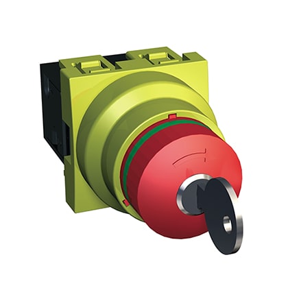 Schneider coup de poing arrêt d'urgence à clé - 10 A - NF + NO -ALB45032-min