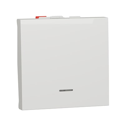 Schneider poussoir lumineux Blanc - 10A - 2 mod -NU320618FN