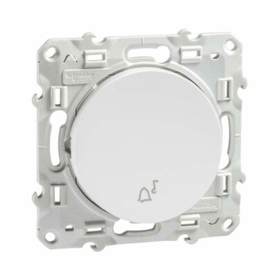 Schneider poussoir pour carillon 10A - Odace - blanc - S520246-min
