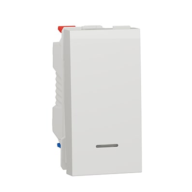 Schneider va-et-vient Blanc lum témoin - 10A - 1 mod - NU310318S