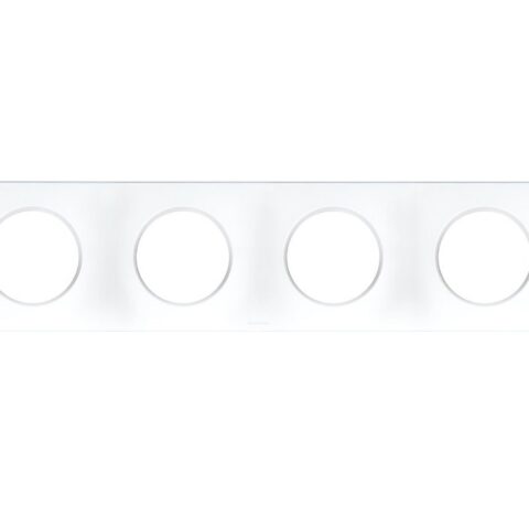 Plaque 4 postes Square Eur'Ohm - Blanc - 60299