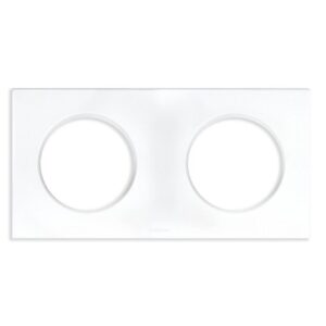 Plaque double blanc - 2 postes - Entraxe 71mm - Blanc - 60297