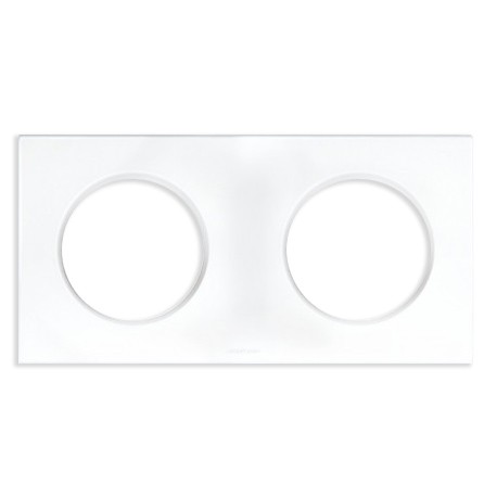 Plaque double blanc - 2 postes - Entraxe 71mm - Blanc - 60297