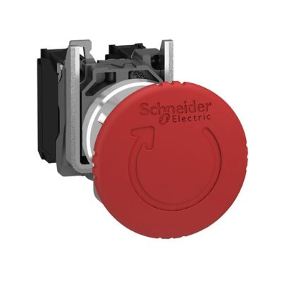 Bouton arrêt urgence Ø40 - rouge -2O -vis - Schneider - XB4BS8444