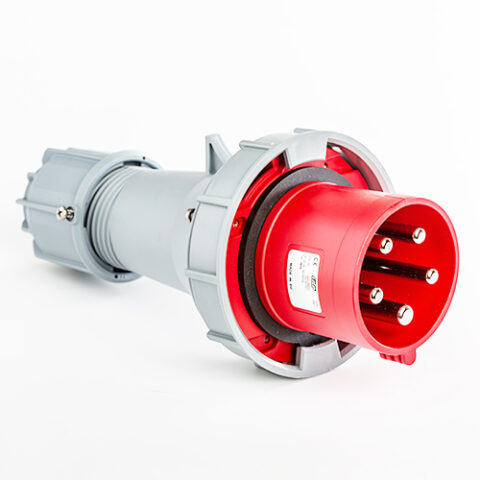 Fiche mâle 63A tétrapolaire 3P+N+T étanche IP67 380V