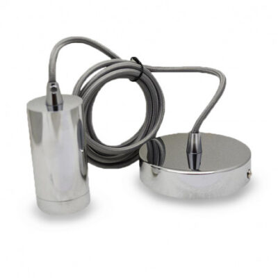 El-vision Suspension Douille E27 Chrome Metal + Câble 2m -5031
