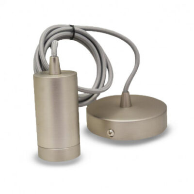 Vision-el Suspension Douille E27 Métal Cylindre Mat Nickel + Câble 2 M -5030