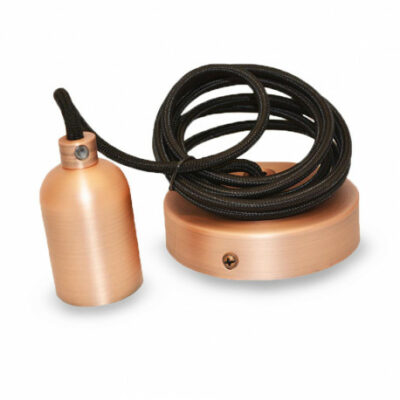 Vision-El Suspension Douille E27 Metal Cylindre Rond Cuivre mat + Câble 2 M -5012
