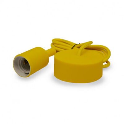 vision-El Suspension Douille Silicone E27 Jaune + Câble 2m -5007