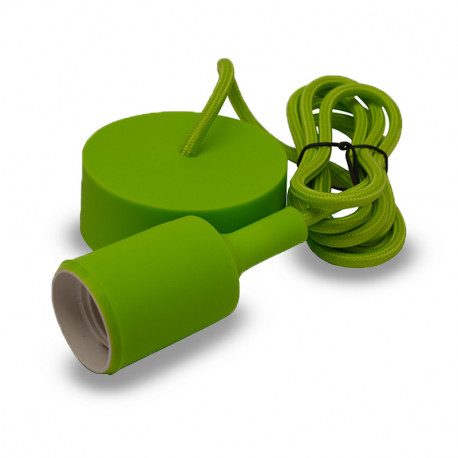 vision-El Suspension Douille Silicone Vert E27 + Câble 2m -5006