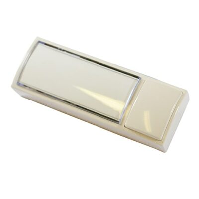 Bouton de sonnette avec porte-étiquette lumineux.