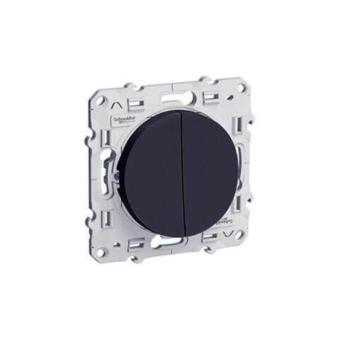 Odace Double bouton poussoir Anthracite à vis - S540216