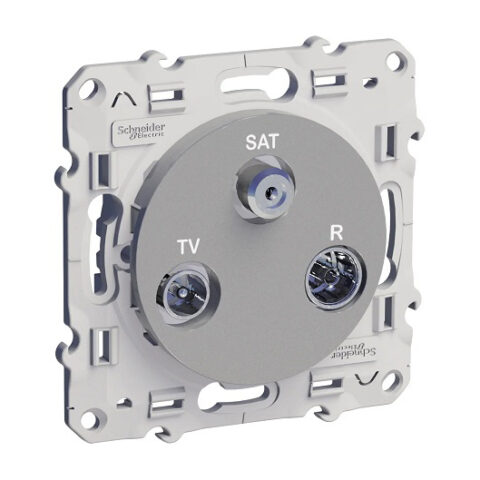 Prise TV / FM / SAT - 1 entrée - aluminium - S530461