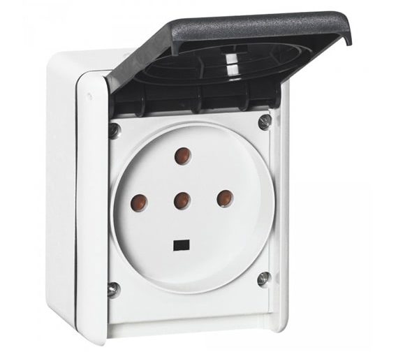 Legrand - Prise 3P+T+N étanche 32A Plexo complet IP44 saillie - gris - 055877