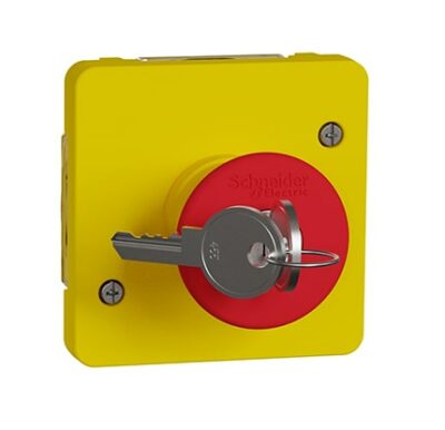 Arrêt d'urgence à clé IP55 IK07 - Jaune - Mureva Styl - MUR35052