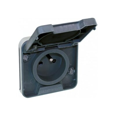 Prise 2P+T 16A - 1 poste - 250V - Gris - 60845