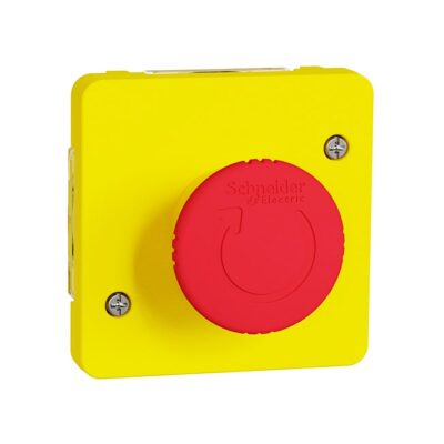 Arrêt d'urgence 1/4 tour IP55 IK07- Composable - Jaune - Mureva Styl - MUR35053