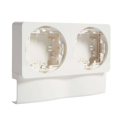 Support double appareillage saillie ateha pour ATA16x30 blanc polaire