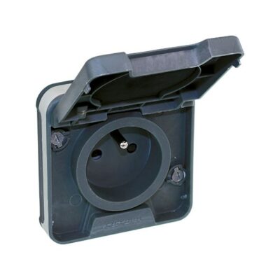 EUROHM 60895 - PRISE DE COURANT, OXXO, GRIS, 2P+T, ENCASTRÉ, IP55-min