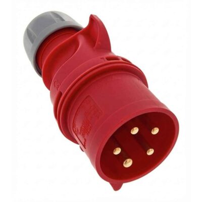 Fiche Mâle CEE 32 A 5 pôles PCE 025-6 400 V rouge - 025-6