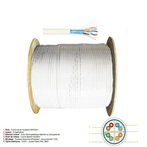 Câble RJ45 F/UTP 4P CAT 6A SH 500m - FXP6ASH