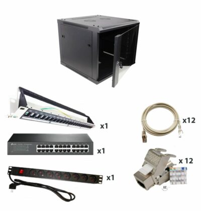 KIT COMPLET COFFRET RESEAU 19 POUCES 6U
