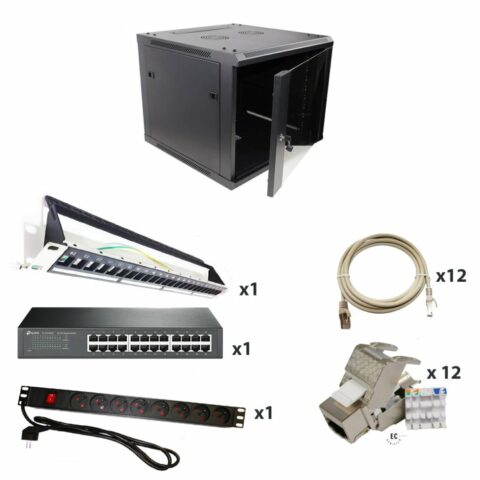 KIT COMPLET COFFRET RESEAU 19 POUCES 6U