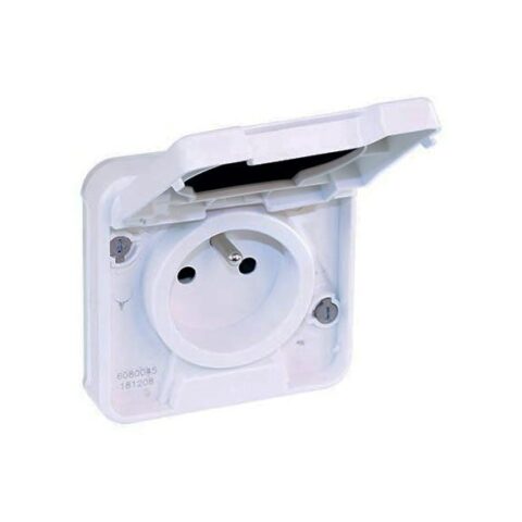 Prise 2P+T étanche complet - 1 poste - Blanc - 60898