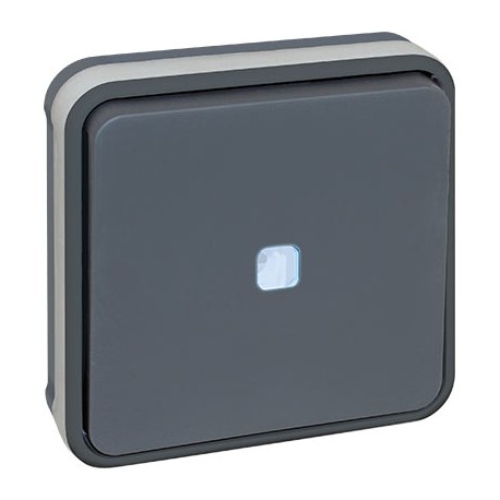 Bouton poussoir lumineux - 10A - Oxxo - 1 poste - Gris - 60884